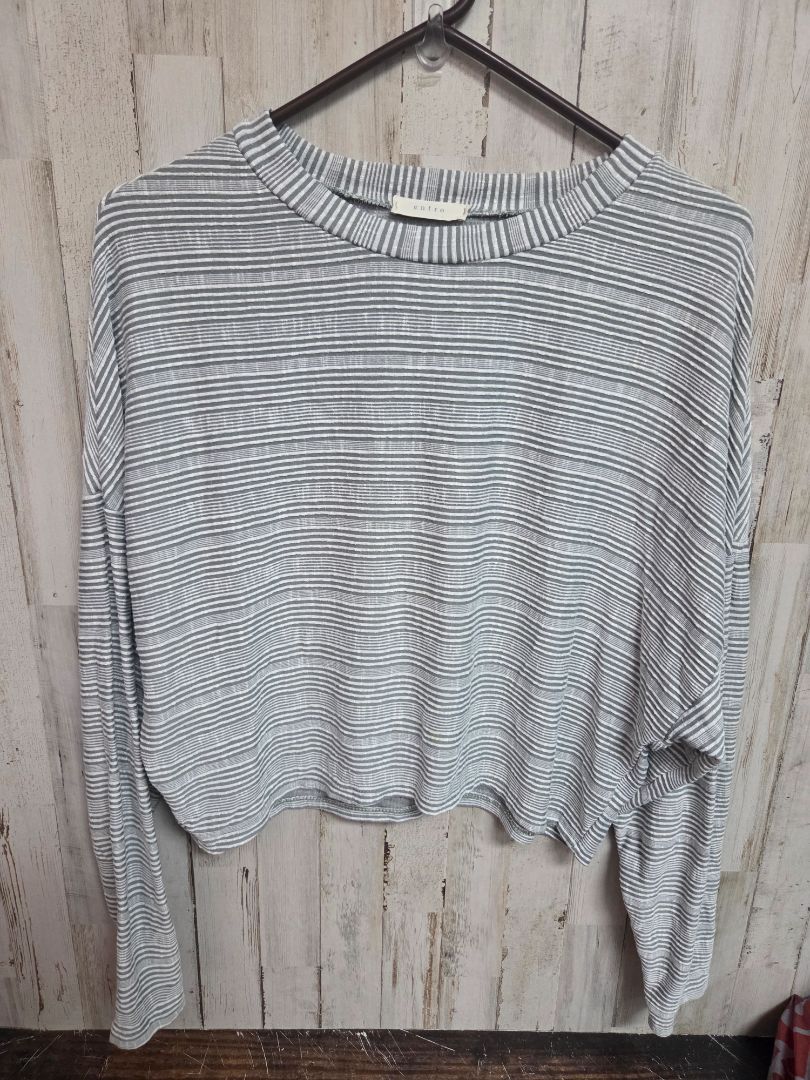 SAGE/WHITE ENTRO STRIPE TOP, LADIES S