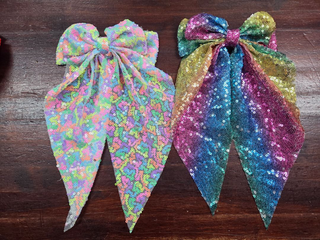 2pc XL sequin bow