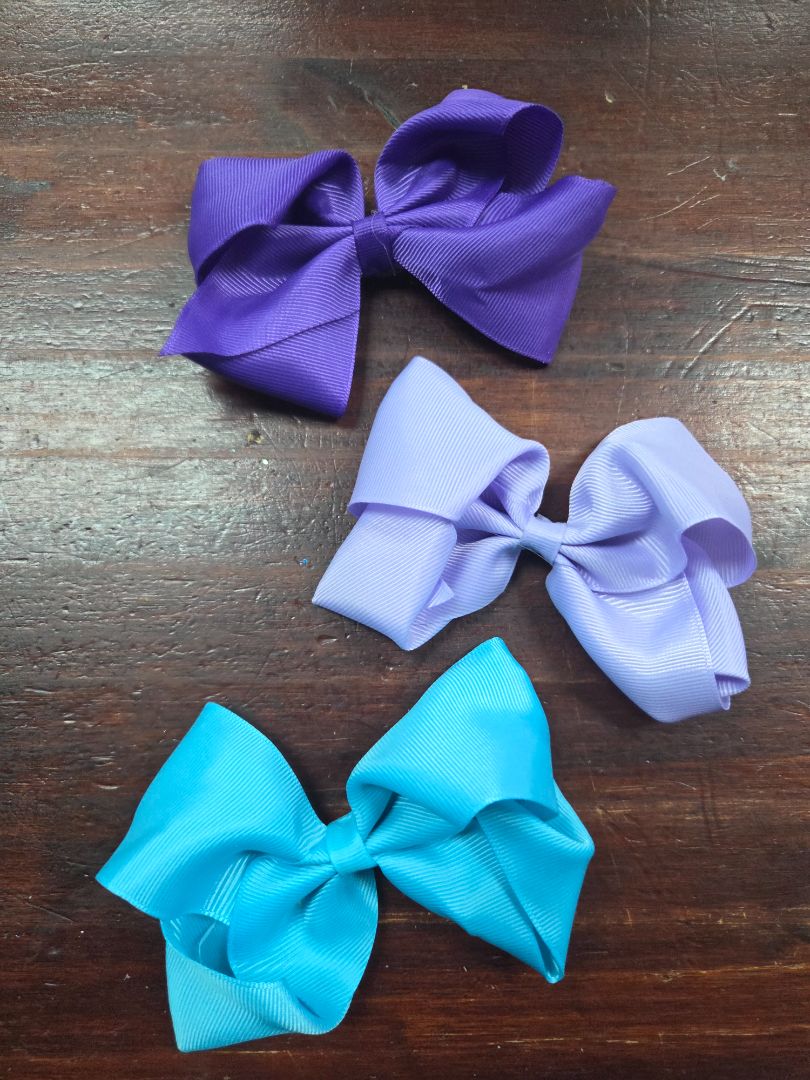 Blue/purple 3pc solid bows