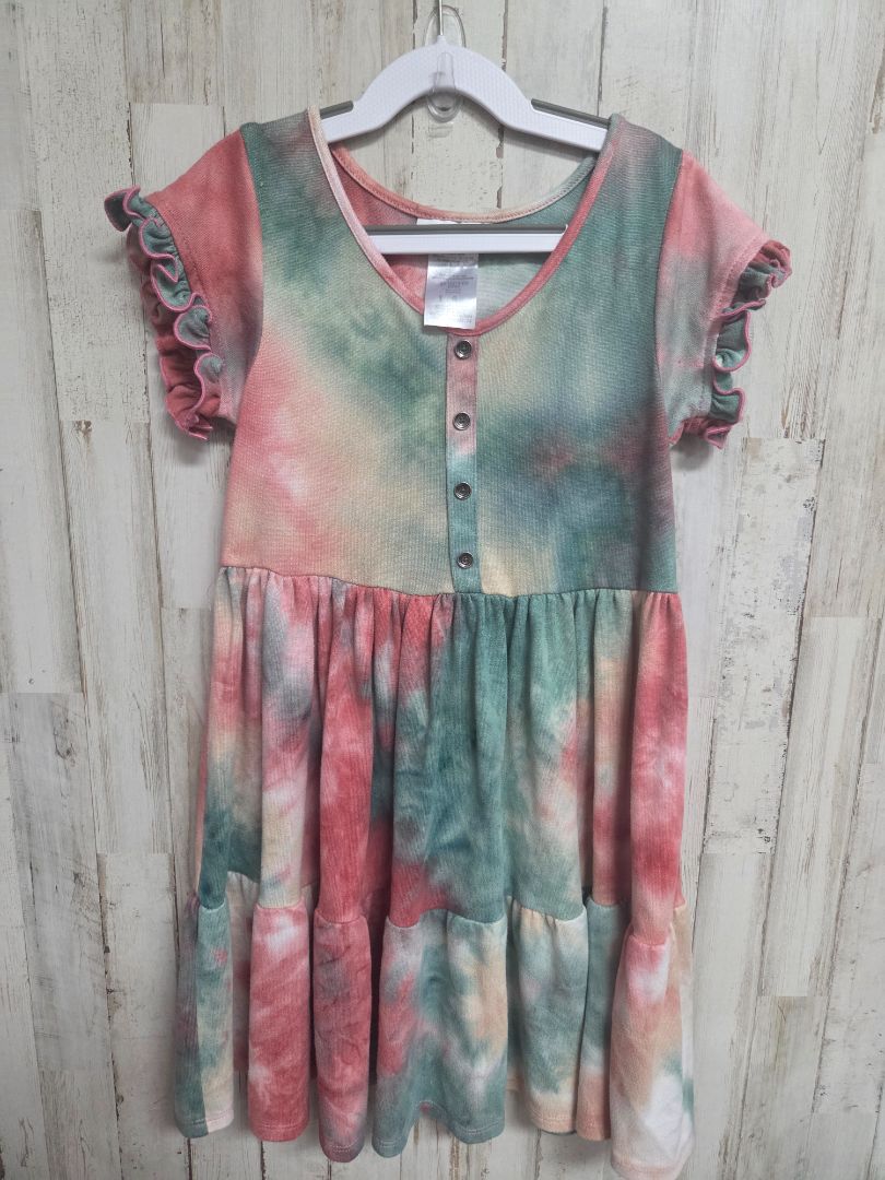 GREEN/PEACH BONNIE JEAN DYE DRESS, GIRLS 8