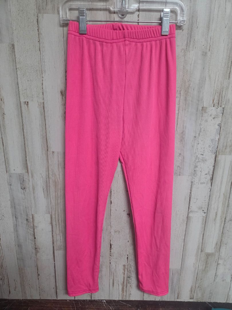 PINK RIBBED LEGGINGS, GIRLS 8