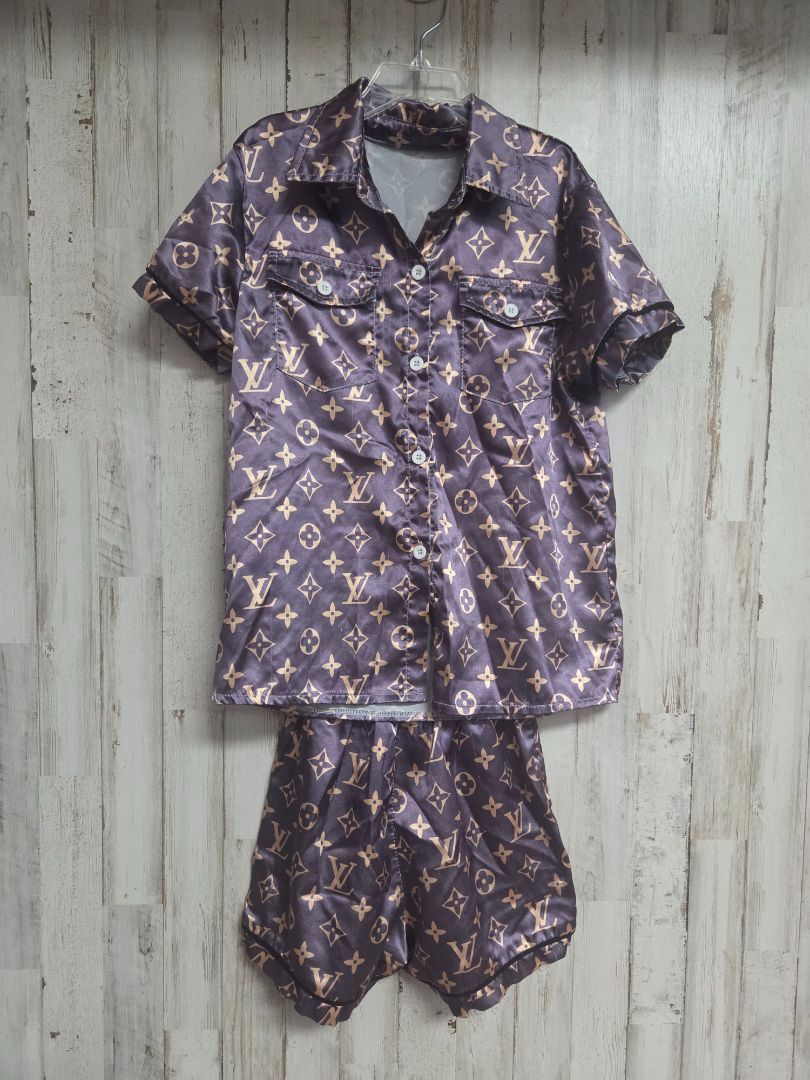BROWN LOUIS 2PC PJ SET, GIRLS 9/10