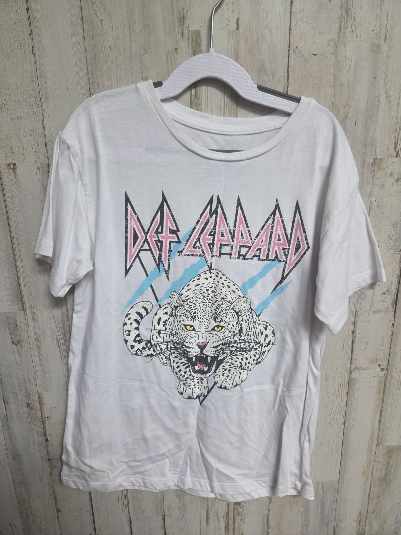 WHITE WONDER NATION DEFF LEAOPARD TEE, GIRLS 10/12