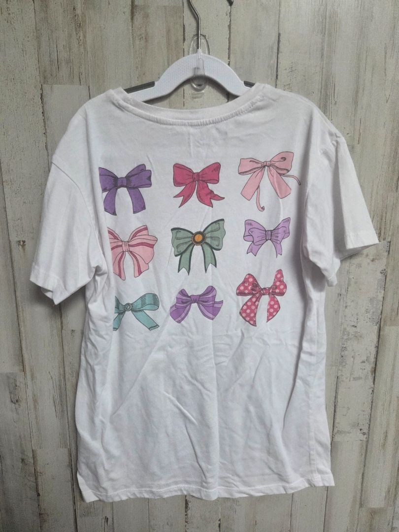 WHITE WONDER NATION BOW TEE, GIRLS 10/12