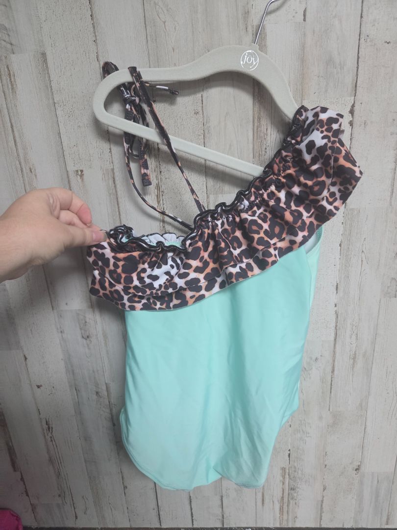 MINT BOUTIQUE CHEETAH RUFFLE SWIM, GIRLS 10