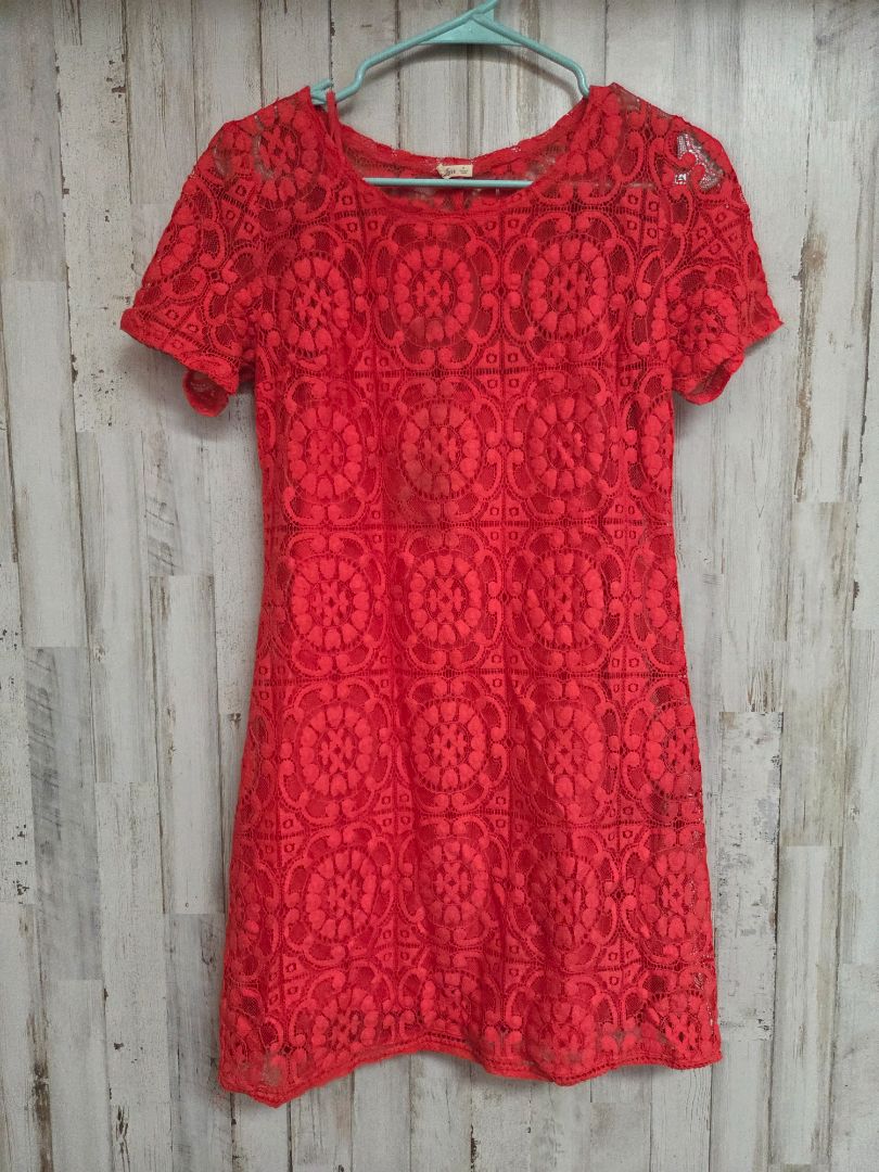 RED HOLLISTER LACE DRESS, LADIES M