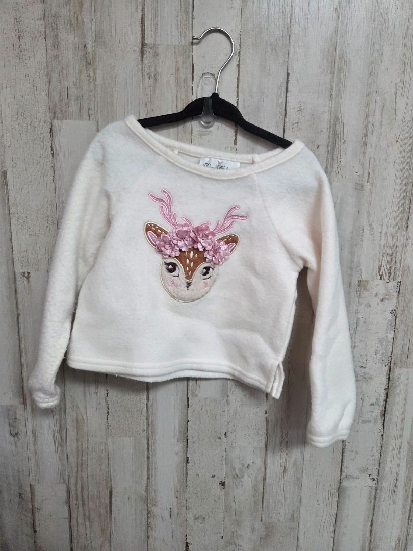 WHITE RARE EDITIONS DEER PULLOVER, GIRL 3T