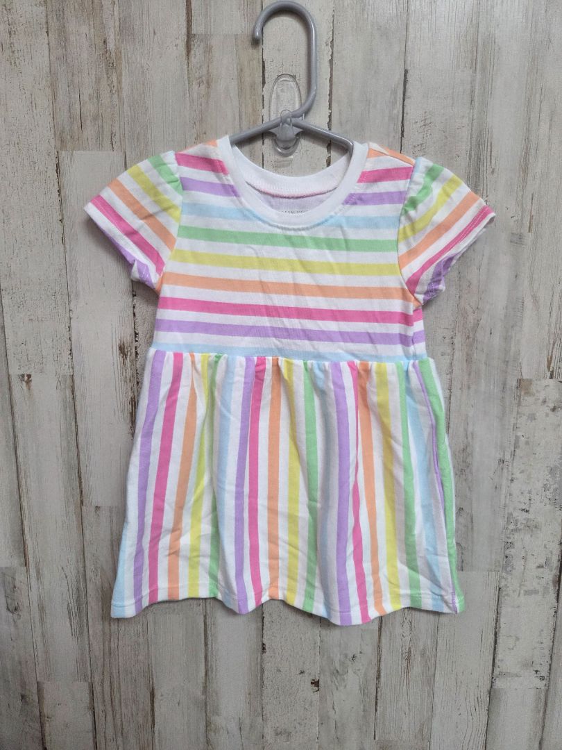 WHITE GARANIMALS STRIPED PEPLUM TOP, GIRL 12M