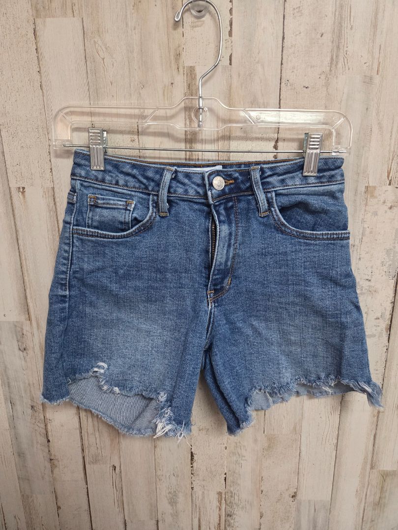DENIM JUST BLACK DENIM FRAY SHORTS, LADIES XS