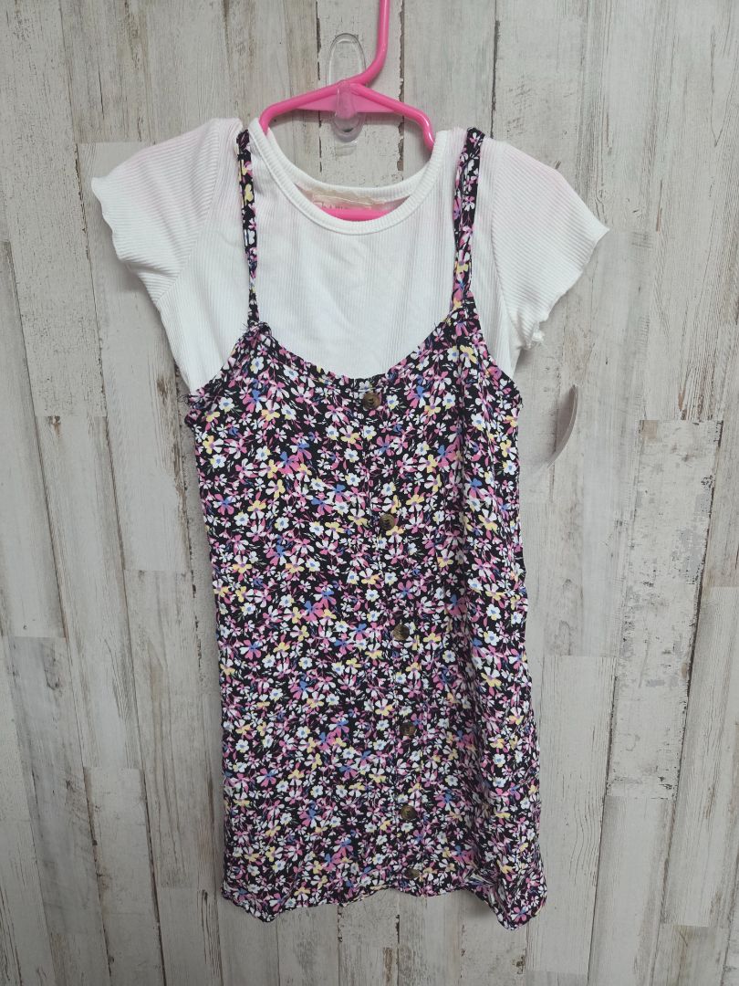 BLACK BTWEEN FLORAL LAYERED DRESS, GIRLS 6