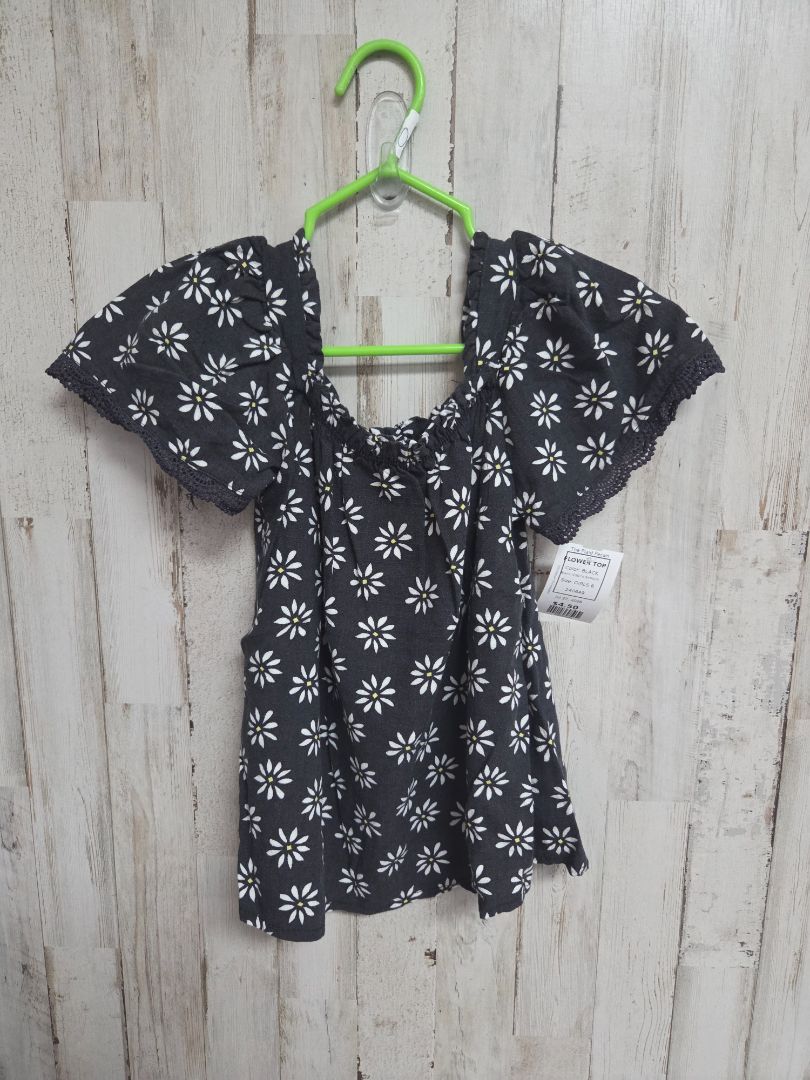 BLACK JESSICA SIMPSON FLOWER TOP, GIRLS 6