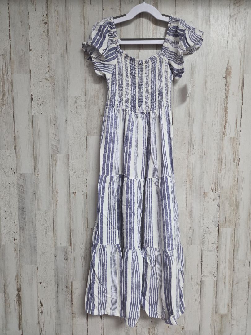 NAVY/WHITE JESSICA SIMPSON STRIPE TIER MAXI, GIRLS 7