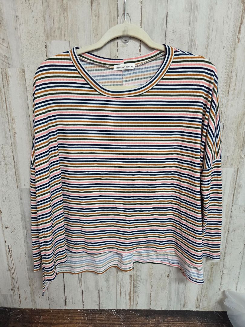 TEAL/OLIVE NEWBURY KUSTOM STRIPE RIBBED TOP, LADIES M