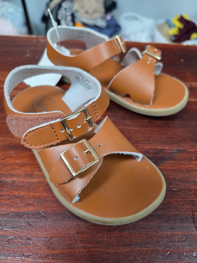 BROWN FOOTMATES VELCRO SANDAL, SHOES 8