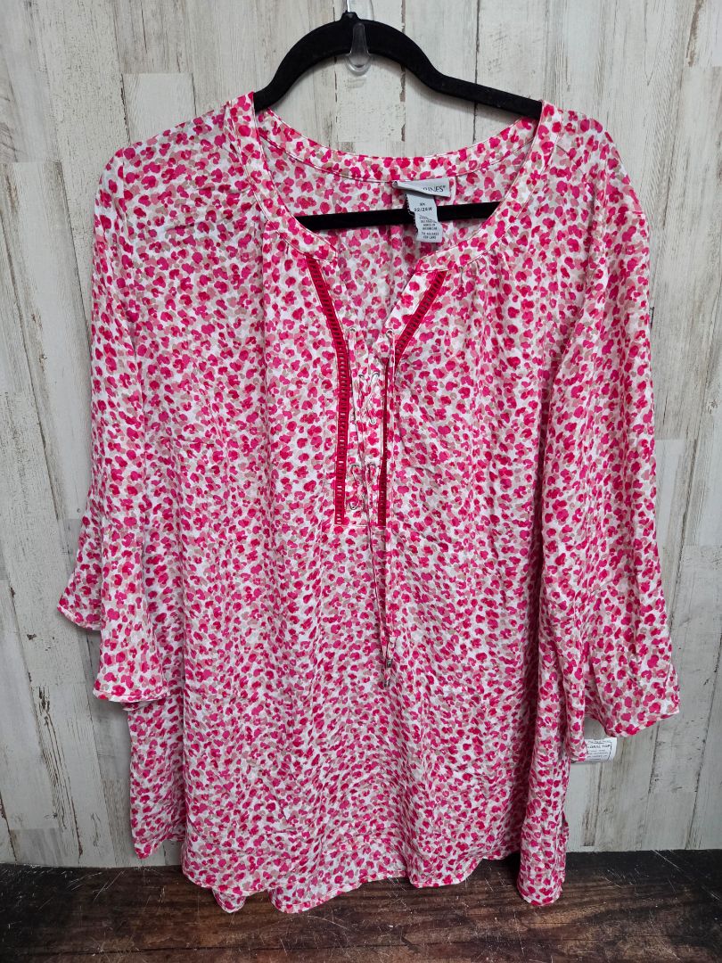 PINK CATHERINES FLORAL TOP, LADIES 2X