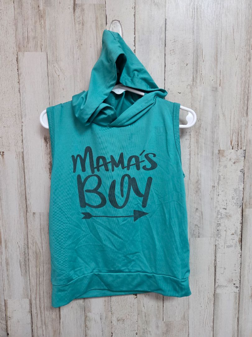 TEAL SHEIN HOODED MAMAS BOY TOP, BOY 2T