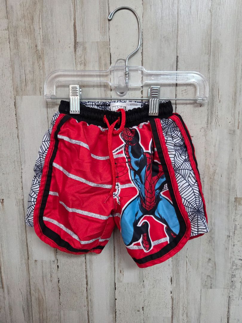 RED MARVEL SPIDERMAN SWIM TRUNKS, BOY 2T