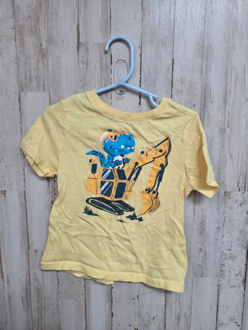 YELLOW OLD NAVY DINO DIGGER TEE, BOY 3T