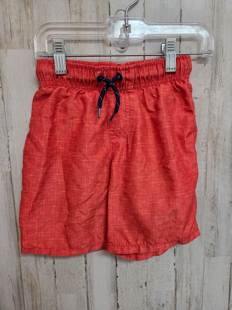 BURNT ORANGE WONDER NATION SWIM SHORTS, BOY 4-5