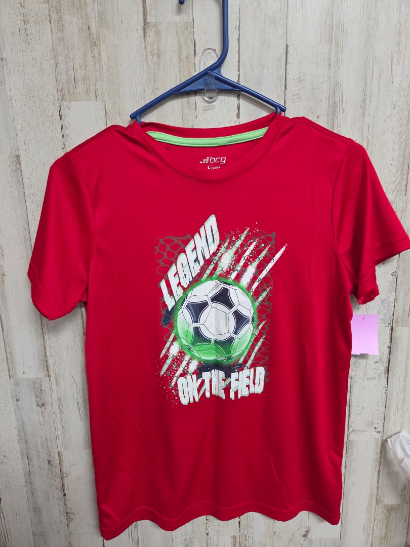 RED BCG SOCCER TEE, BOYS 14/16
