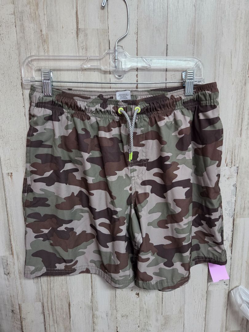 GREEN WONDER NATION CAMO SWIM SHORTS, BOYS 10/12