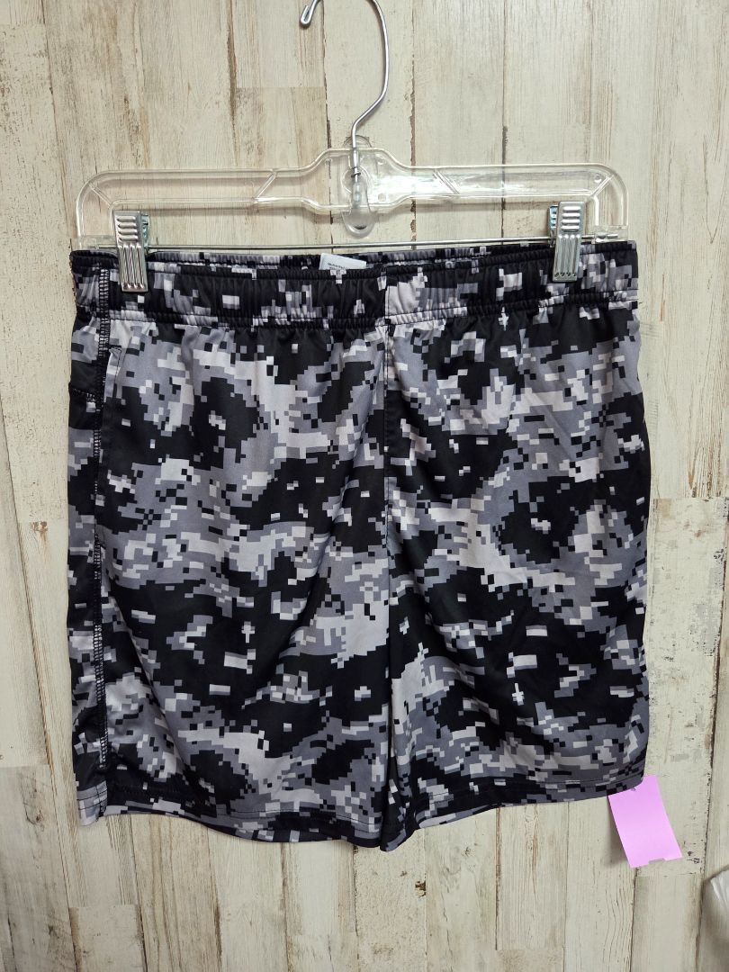 BLACK/WHITE ATHLETIC WORKS PRINTED SHORTS, BOYS 10/12
