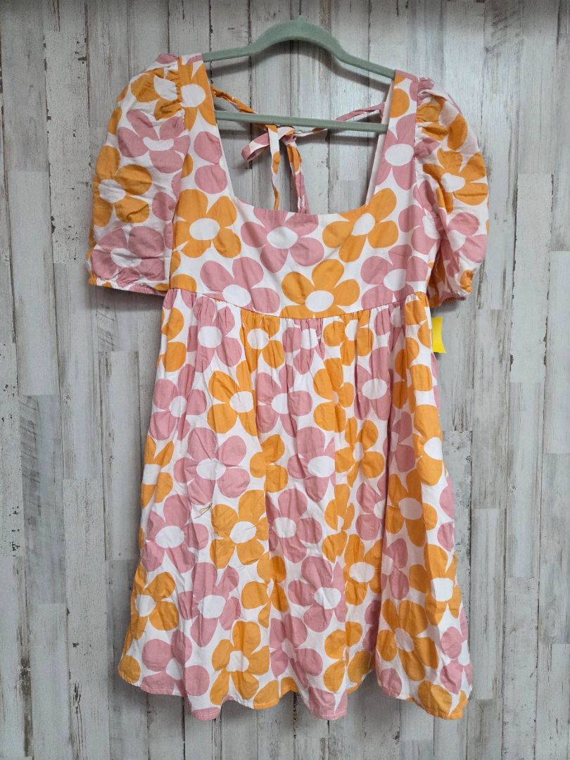 PINK/ORANGE ALTARD STATE FLOWER PRINT DRESS, LADIES L