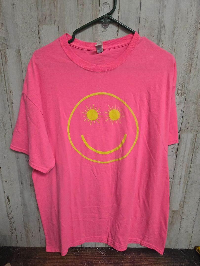 PINK JERZEES SUNNY SMILE TEE, LADIES XL