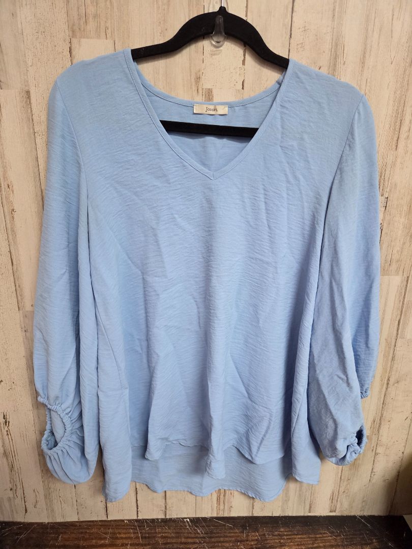 BLUE JODIFL TEXTURED PUFF BLOUSE, LADIES S