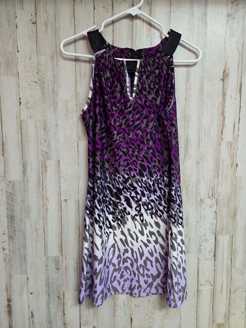 PURPLE NEW DIRECTIONS OMBRE CHEETAH DRESS, LADIES M
