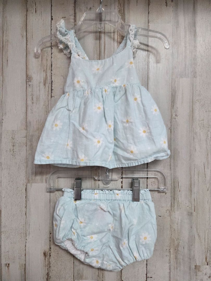 MINT ISAAC MIZRAHI FLOWER 2PC OUTFIT, GIRL 3-6M