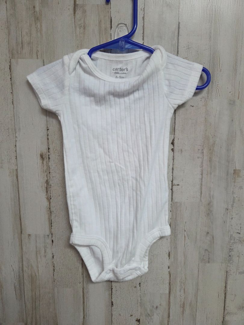WHITE CARTERS RIBBED ONESIE, GIRL 6-9M