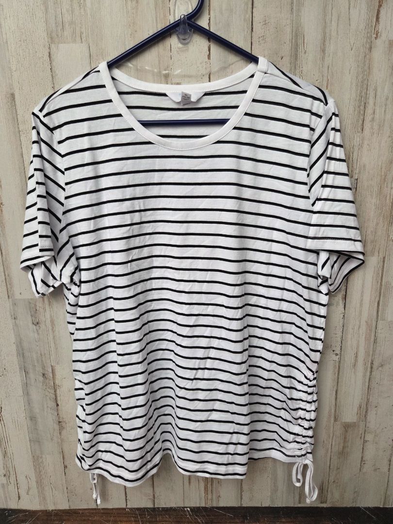 WHITE TIME & TRU STRIPED TEE, LADIES XL
