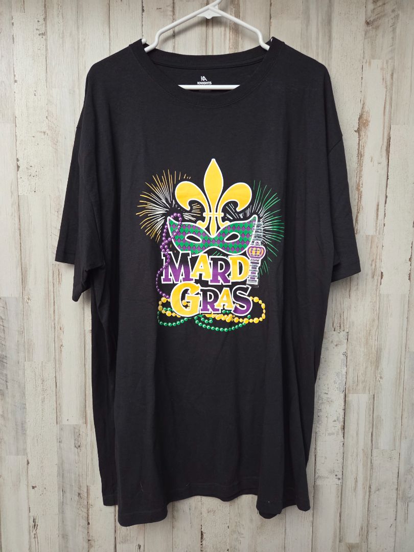 BLACK KNIGHTS APPAREL NEW MARDI GRAS TEE, LADIES 2X