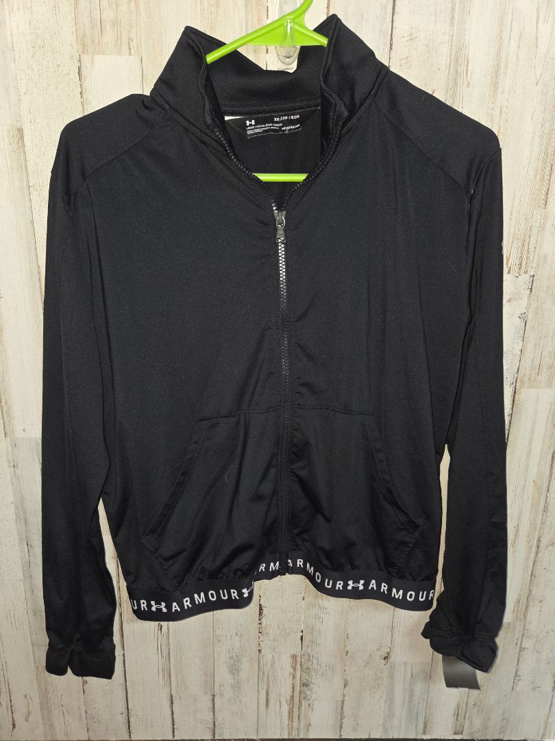 BLACK UNDER ARMOUR ATHLETIC ZIP JACKET, LADIES XS