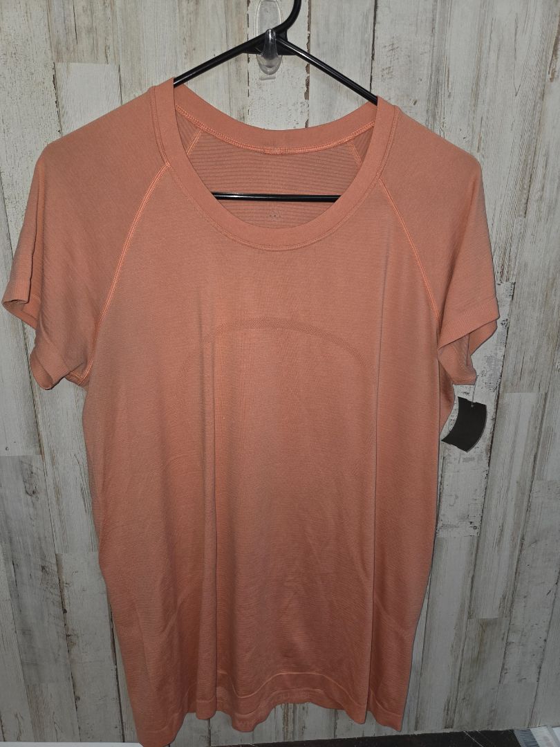 PEACH LULULEMON SZ10 LOGO TOP, LADIES L
