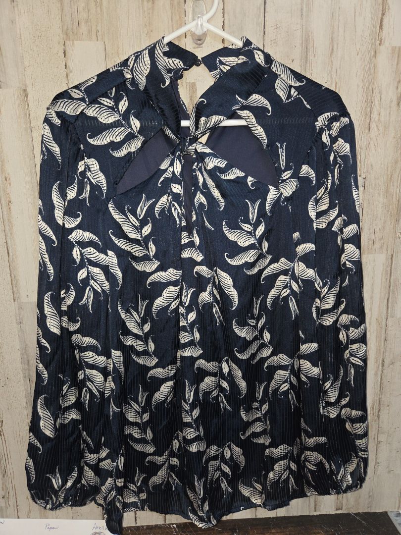 NAVY LANE BRYANT SZ 14 LEAF BLOUSE, LADIES XL