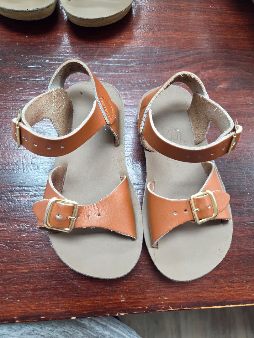 brown SUNSANS buckle sandals, shoes 8