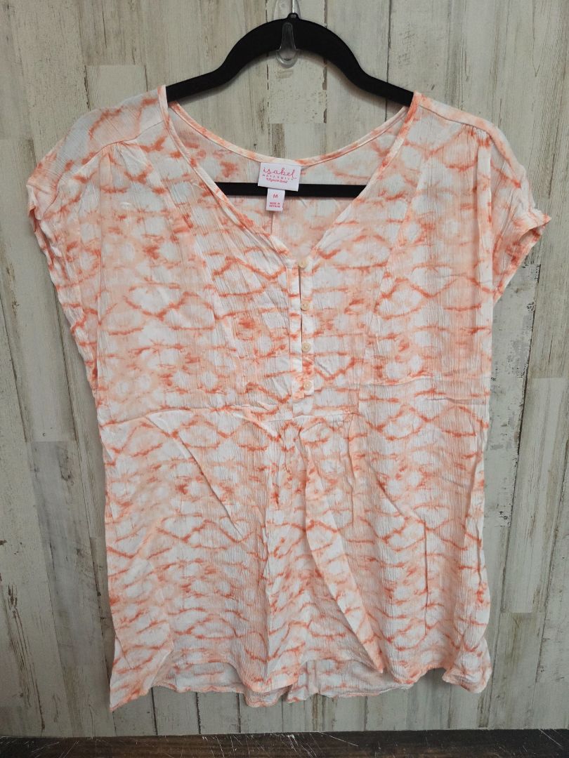 CORAL/WHITE ISABEL PRINTED MATERNITY TOP, LADIES M