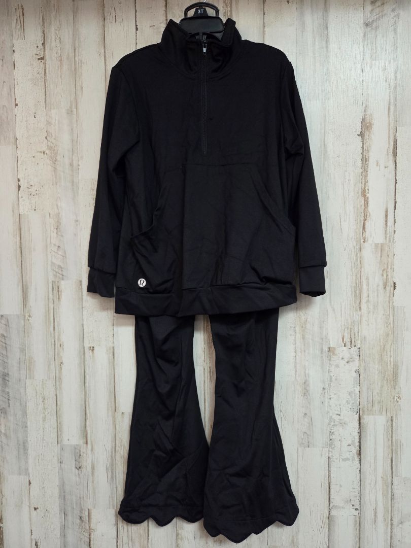BLACK LULU DUPE ATHLETIC 2PC SET, GIRLS 6/7