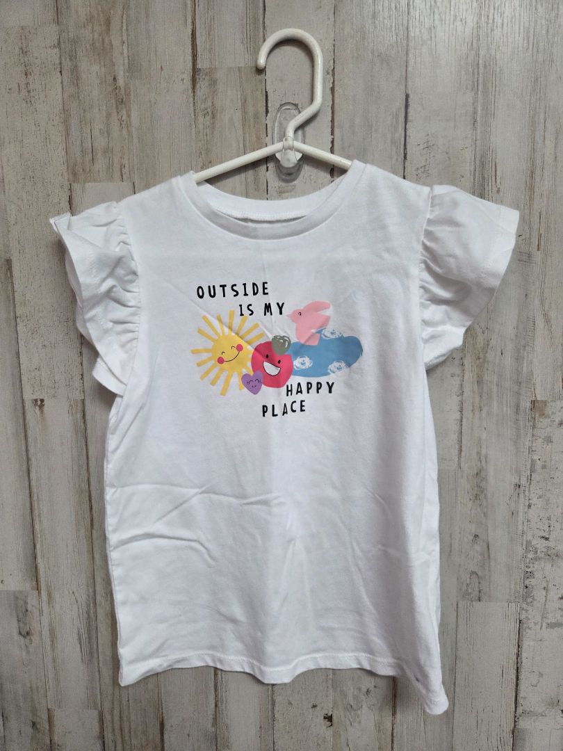 WHITE OKIE DOKIE HAPPY OUTSIDE TEE, GIRL 6