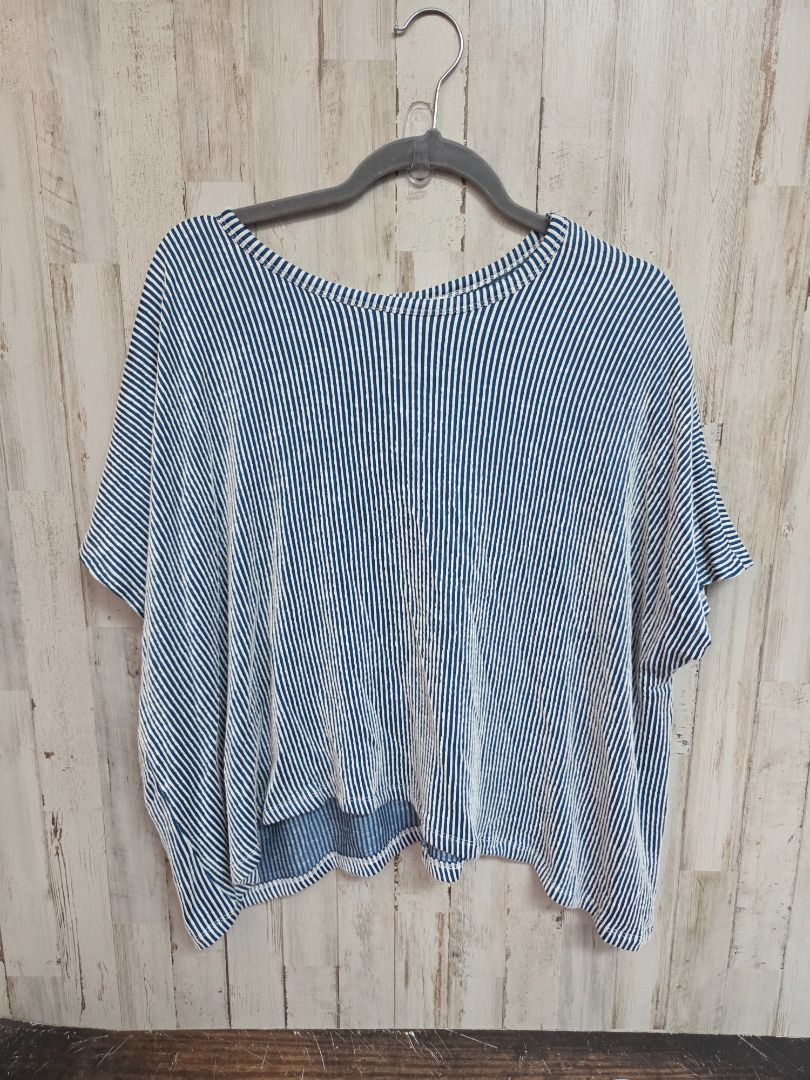 white/teal zenana ribbed top, ladies s/m