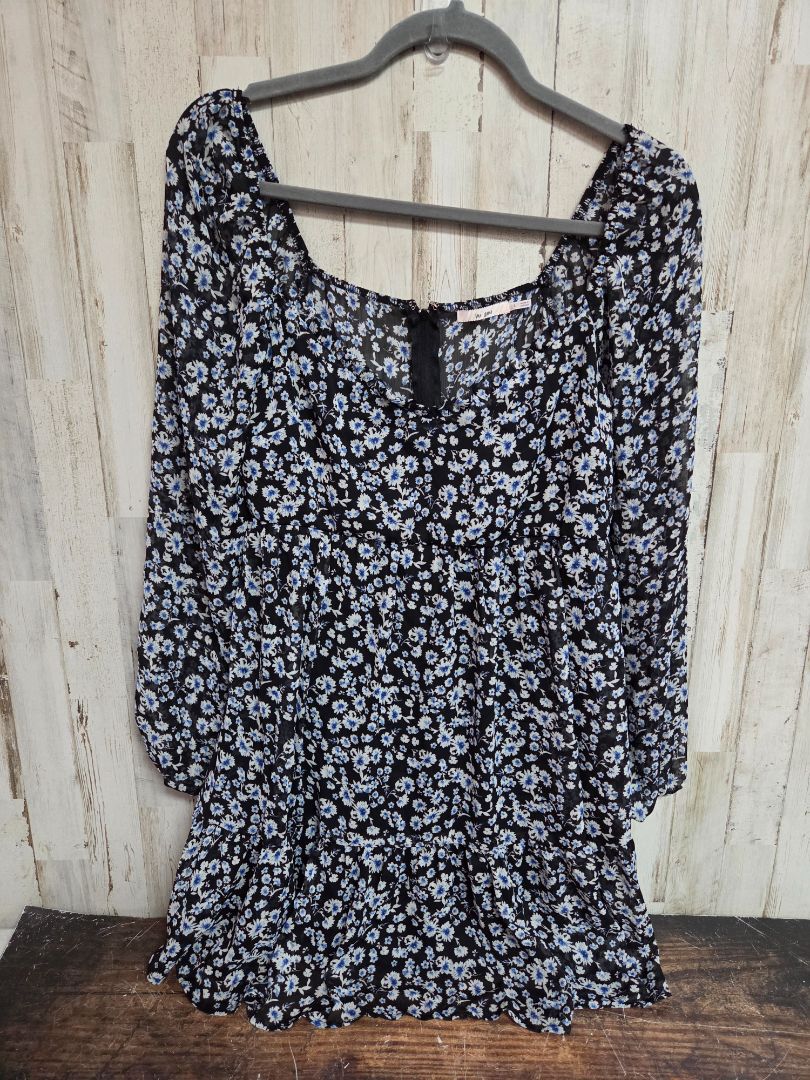 black/blue mi ami floral blouse, LADIES L