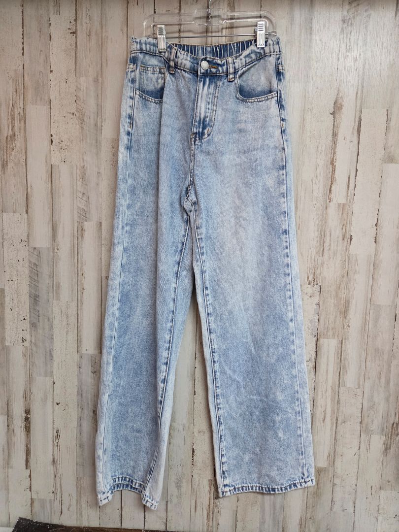 denim shein acid wash jeans, girl 14