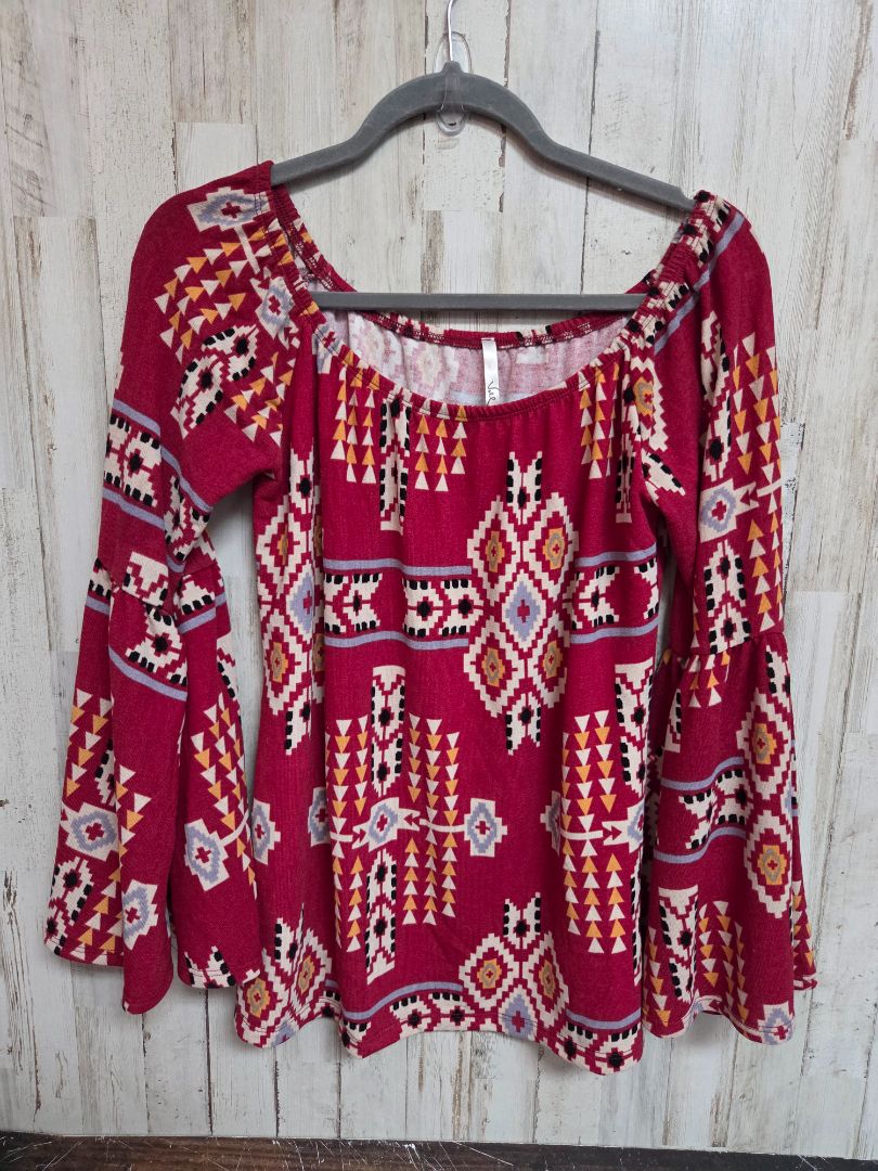 red voll aztec bellsleeve top, LADIES S