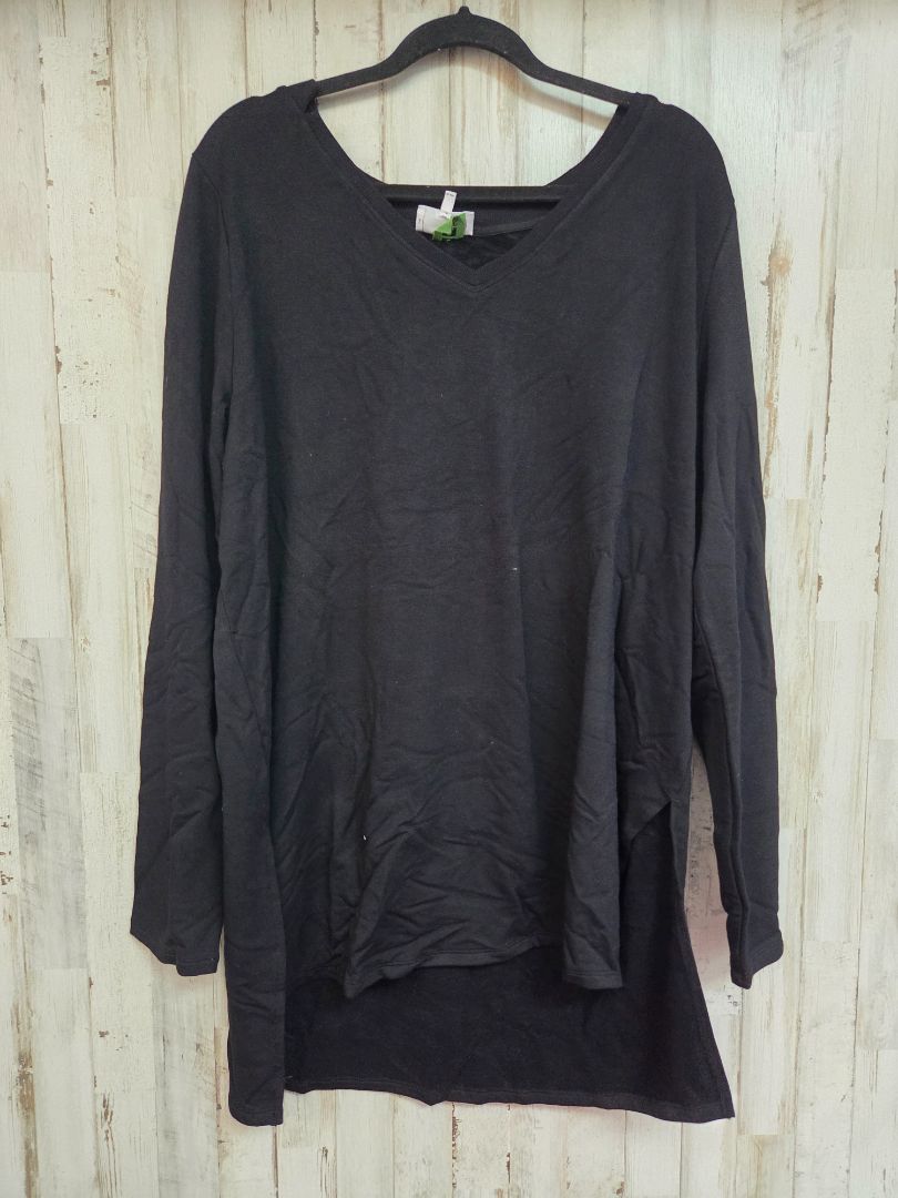 BLACK SOMA LONGSLEEVE V TOP, LADIES XL