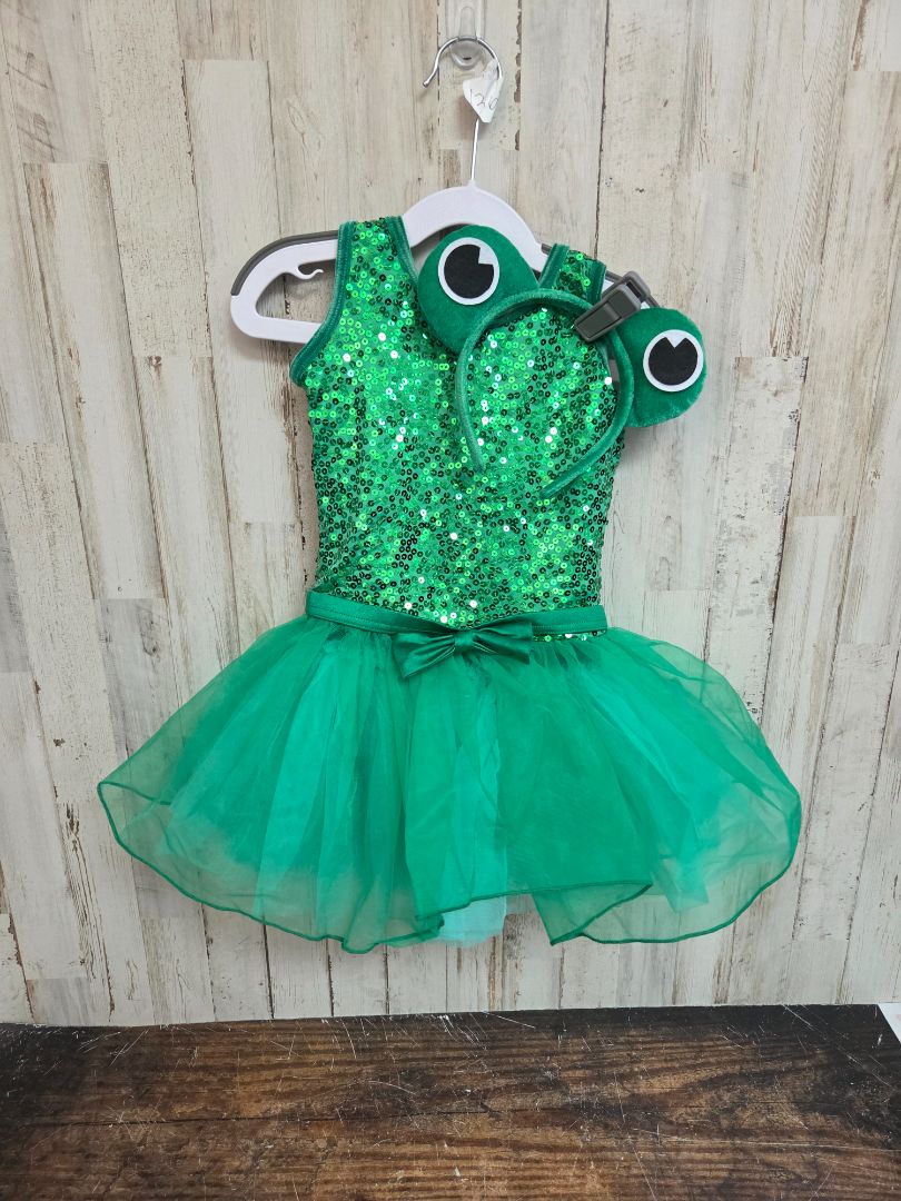 green frog costume, girl 4/5