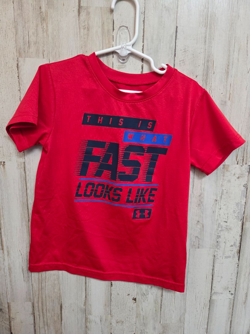 RED UNDER ARMOUR FAST LOOKS LIKE TEE, BOY 5