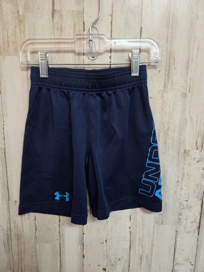 NAVY UNDER ARMOUR LOGO SHORTS, BOY 5
