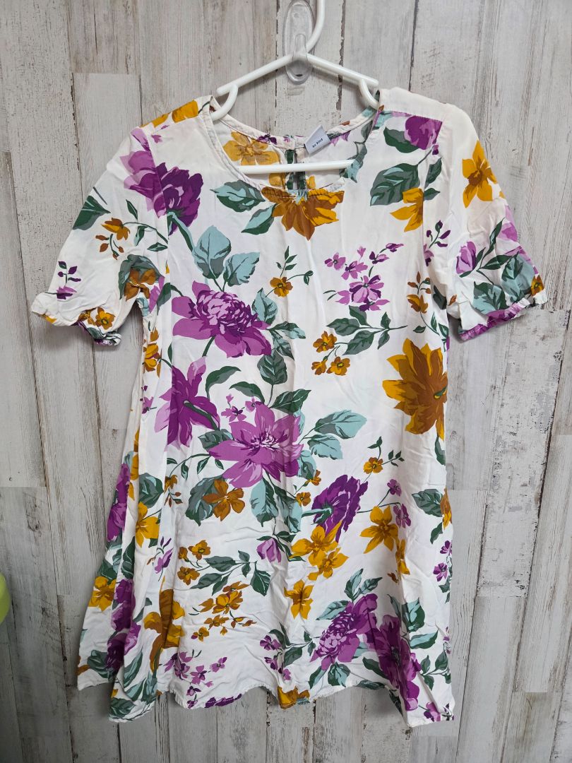white old navy rose dress, girl 5t